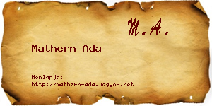 Mathern Ada névjegykártya